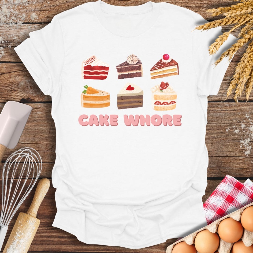 Cake Wh*re T-Shirt White / S Baking Threads