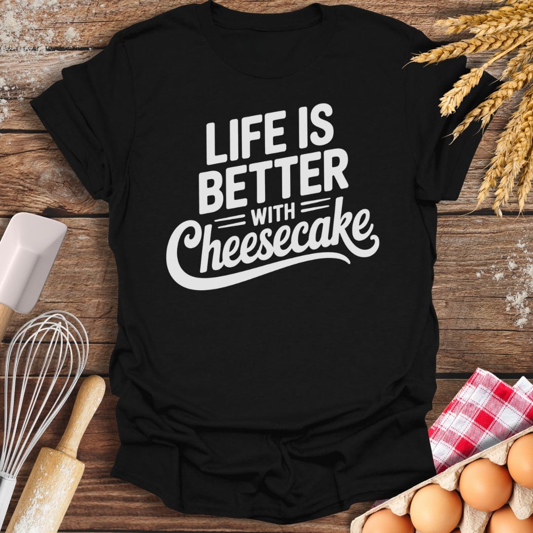 Cheesecake Life T-Shirt Black / S Baking Threads