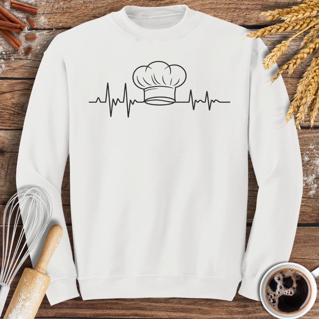 Chef's Hat EKG Sweatshirt Baking Threads