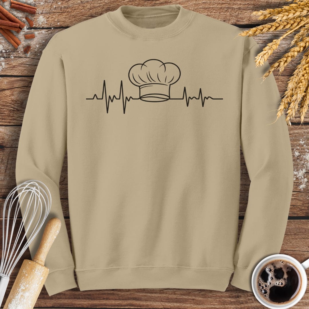 Chef's Hat EKG Sweatshirt Baking Threads