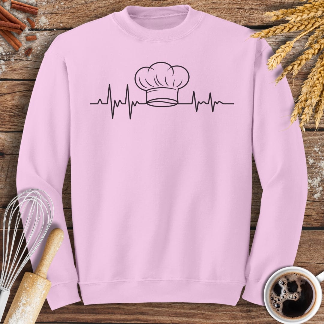 Chef's Hat EKG Sweatshirt Baking Threads