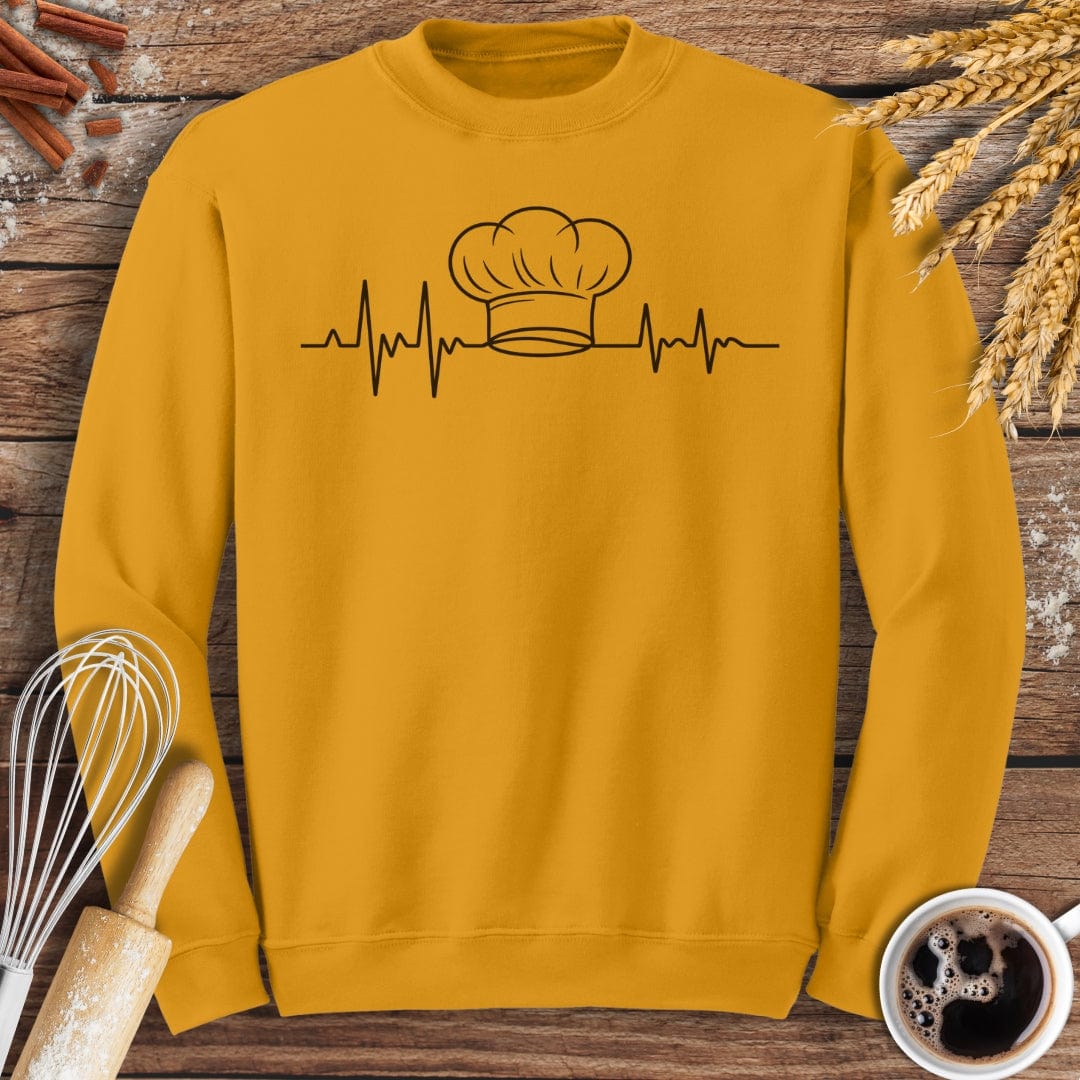 Chef's Hat EKG Sweatshirt Baking Threads