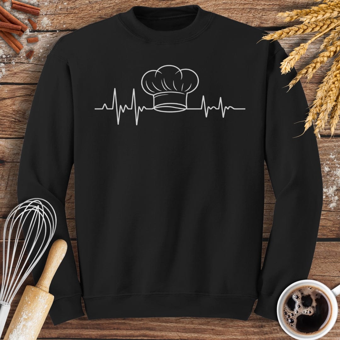 Chef's Hat EKG Sweatshirt Baking Threads