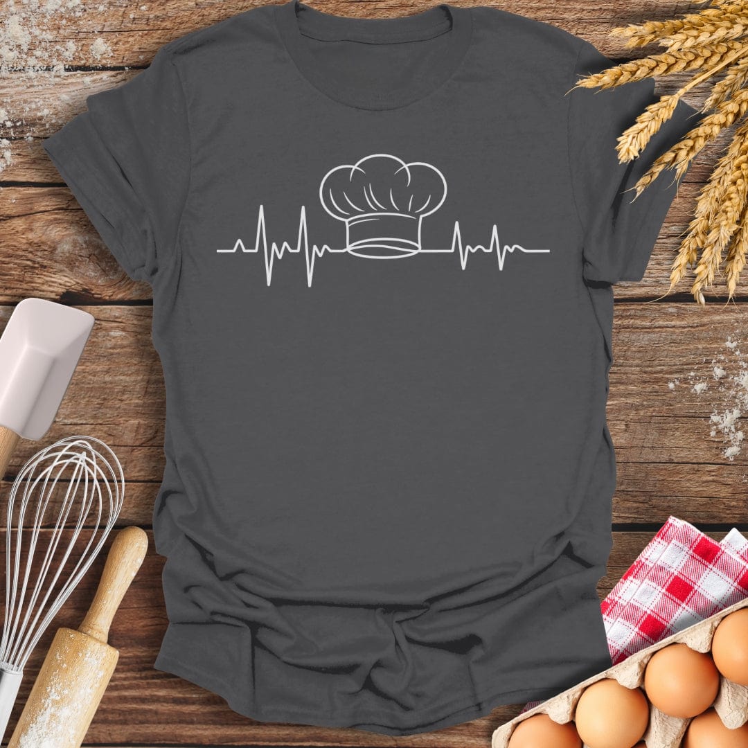 Chef's Hat EKG T-Shirt Charcoal / S Baking Threads
