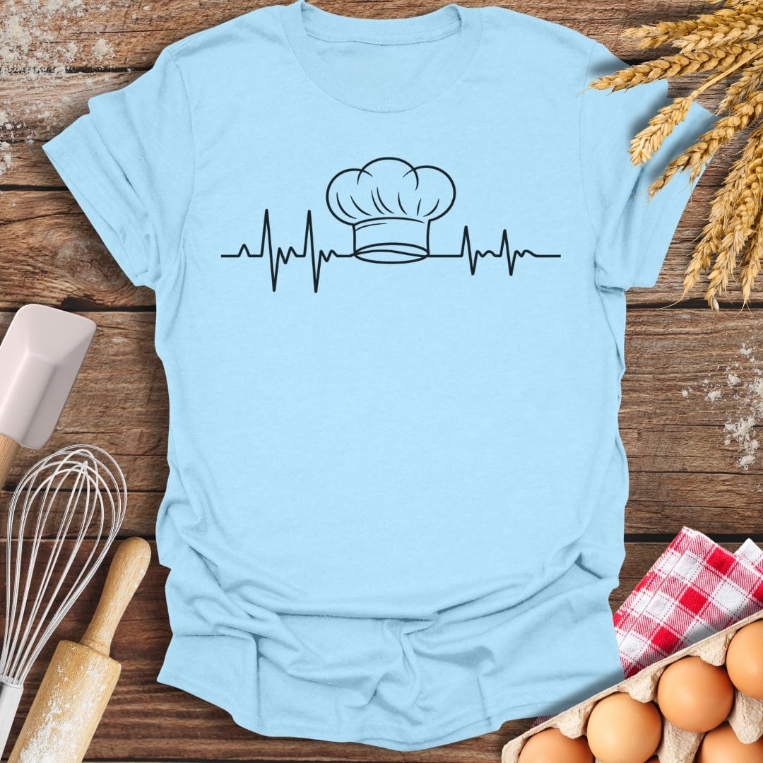 Chef's Hat EKG T-Shirt Light Blue / S Baking Threads