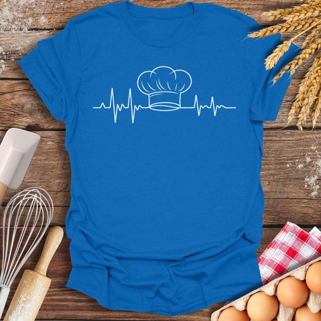 Chef's Hat EKG T-Shirt Royal / S Baking Threads