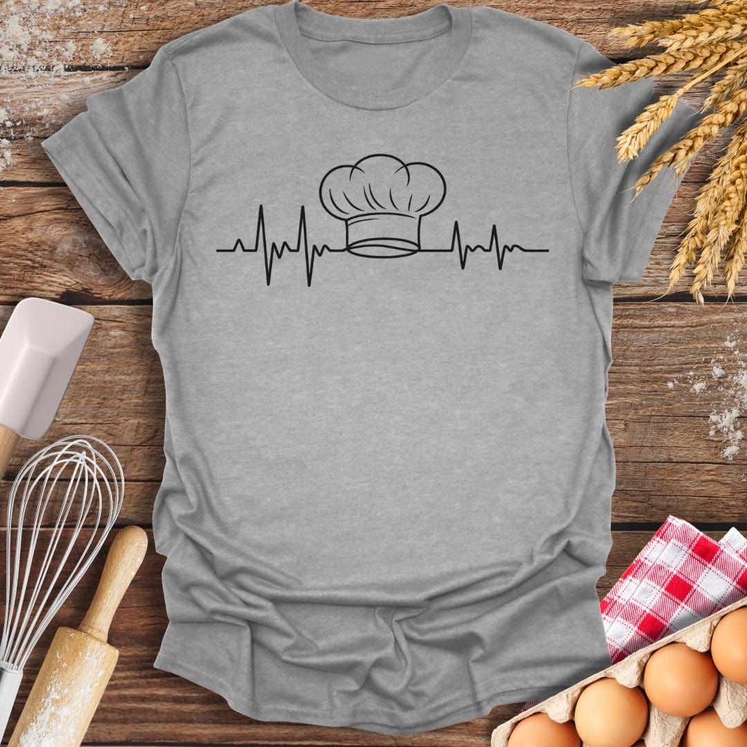 Chef's Hat EKG T-Shirt Sport Grey / S Baking Threads