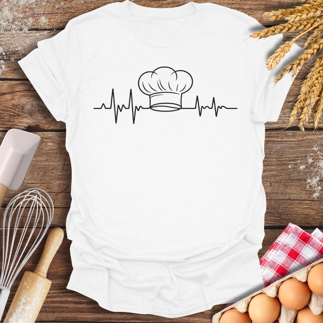 Chef's Hat EKG T-Shirt White / S Baking Threads