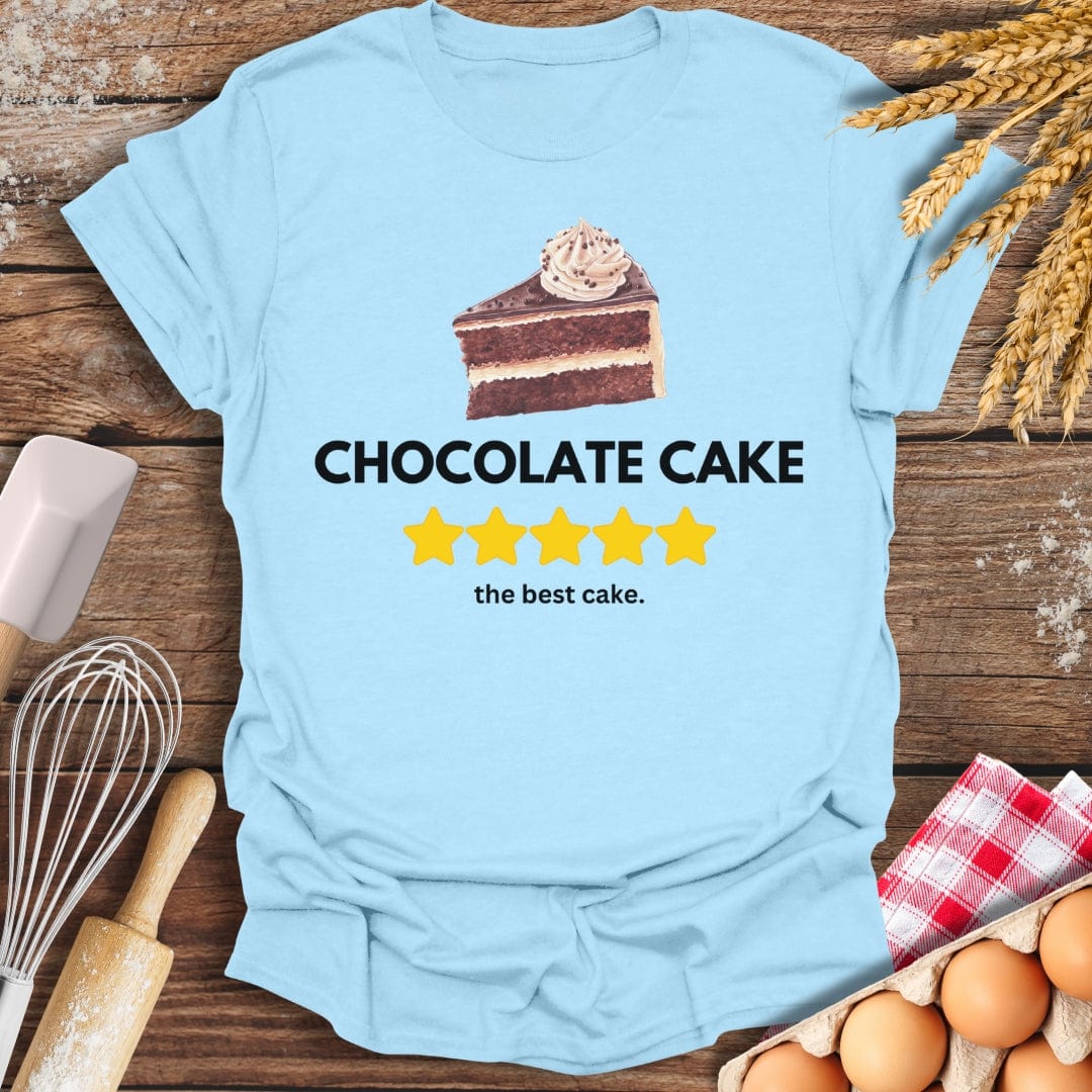 Chocolate Cake: 5 Star Review T-Shirt Light Blue / S Baking Threads