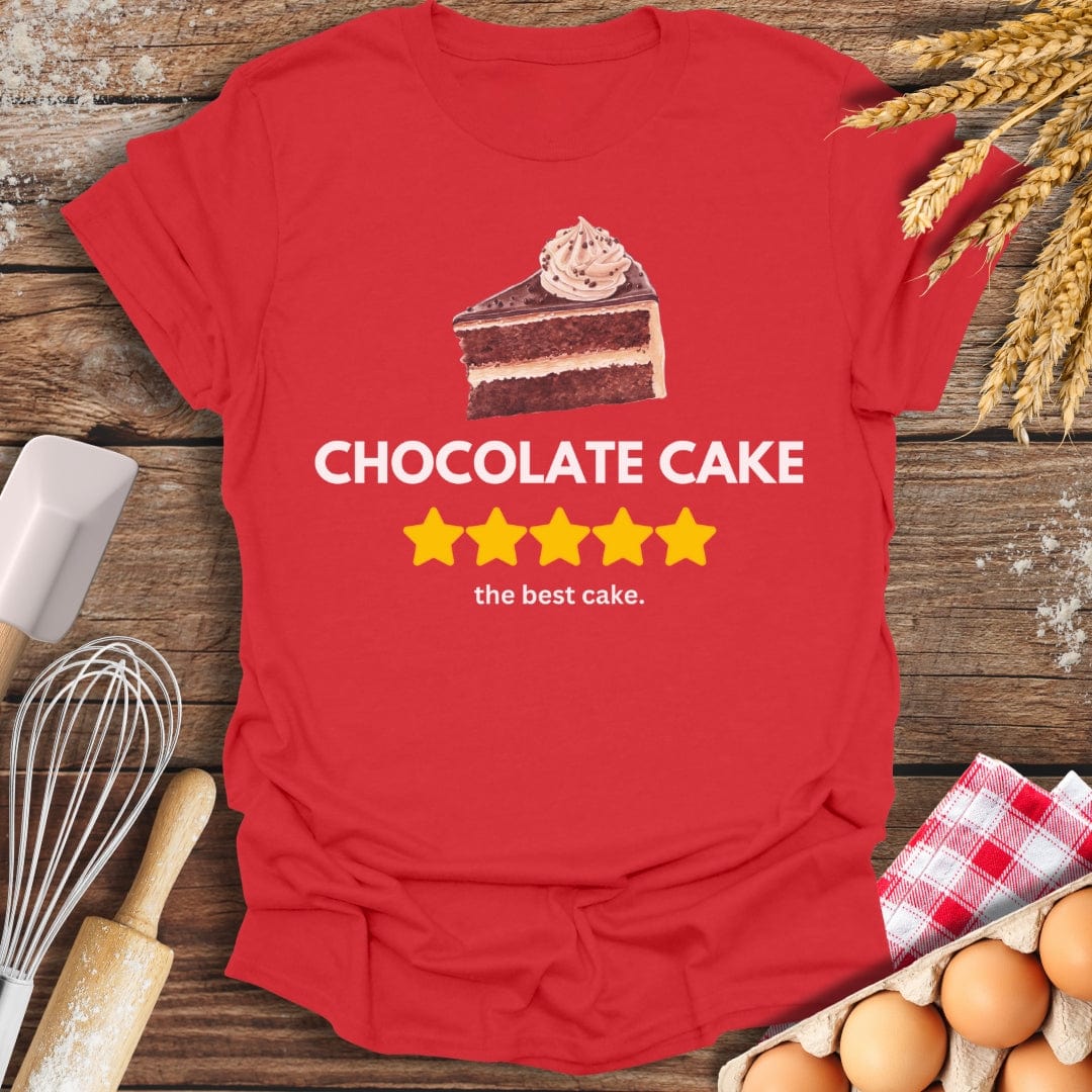 Chocolate Cake: 5 Star Review T-Shirt Red / S Baking Threads