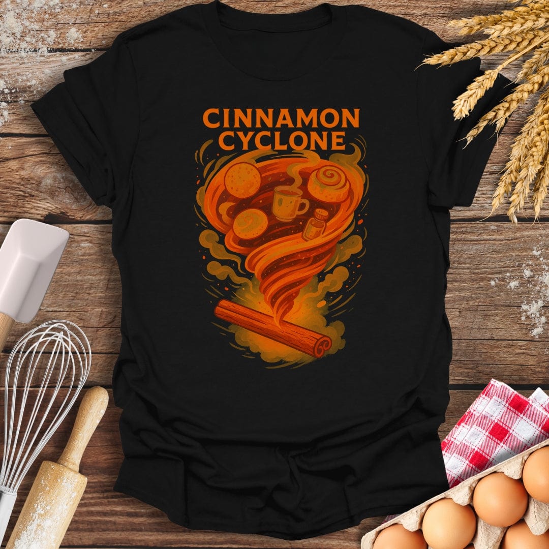 Cinnamon Cyclone T-Shirt Black / S Baking Threads