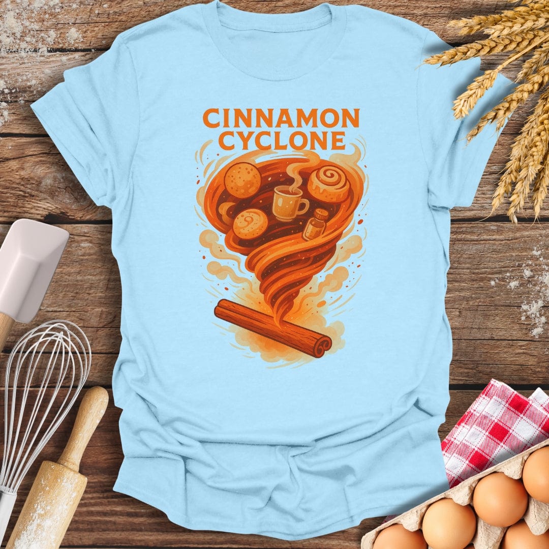 Cinnamon Cyclone T-Shirt Light Blue / S Baking Threads