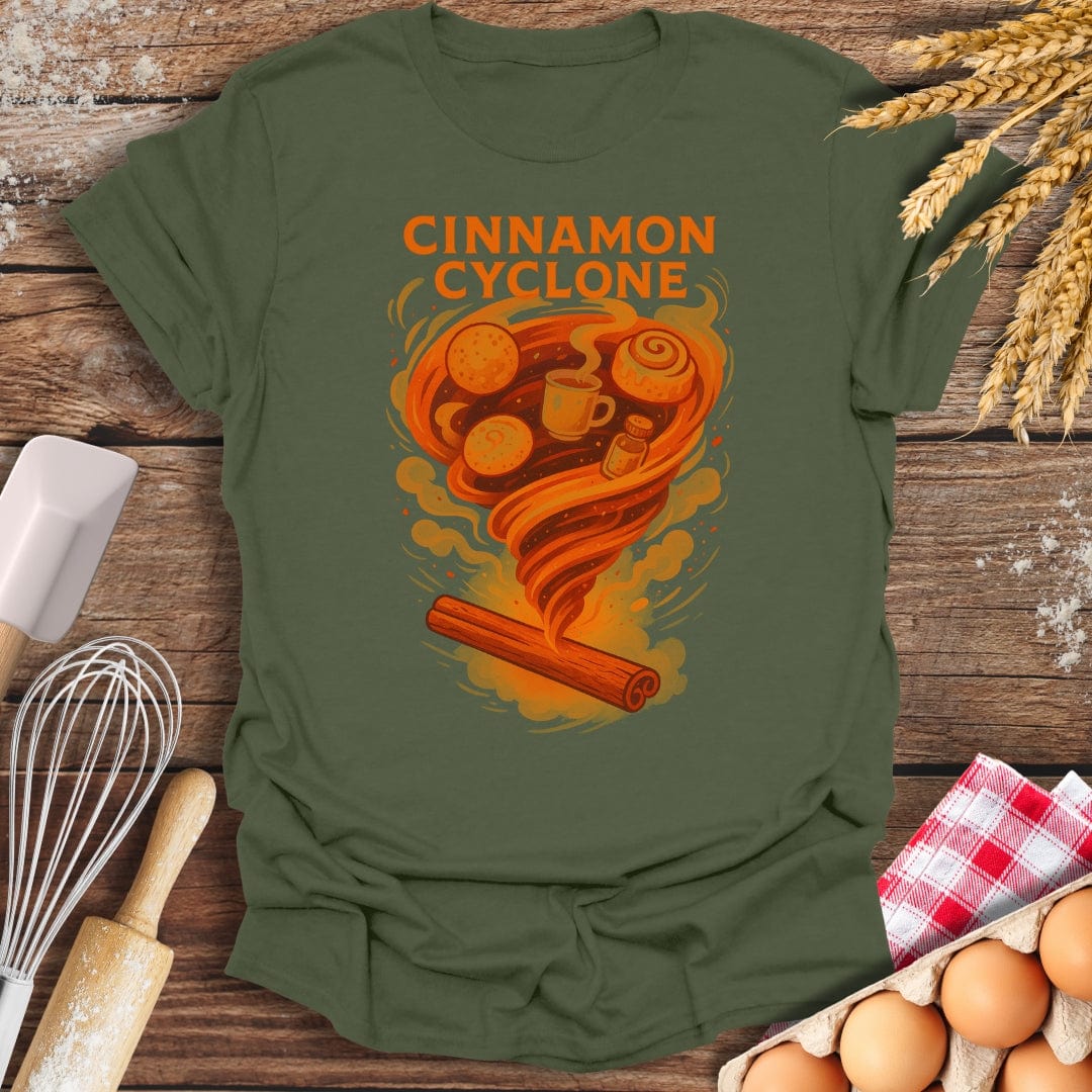Cinnamon Cyclone T-Shirt Military Green / S Baking Threads
