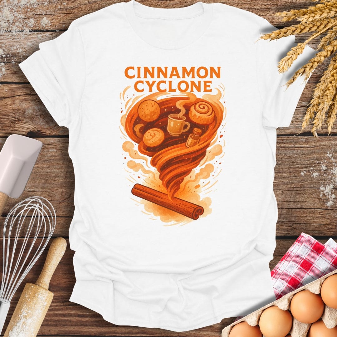 Cinnamon Cyclone T-Shirt White / S Baking Threads