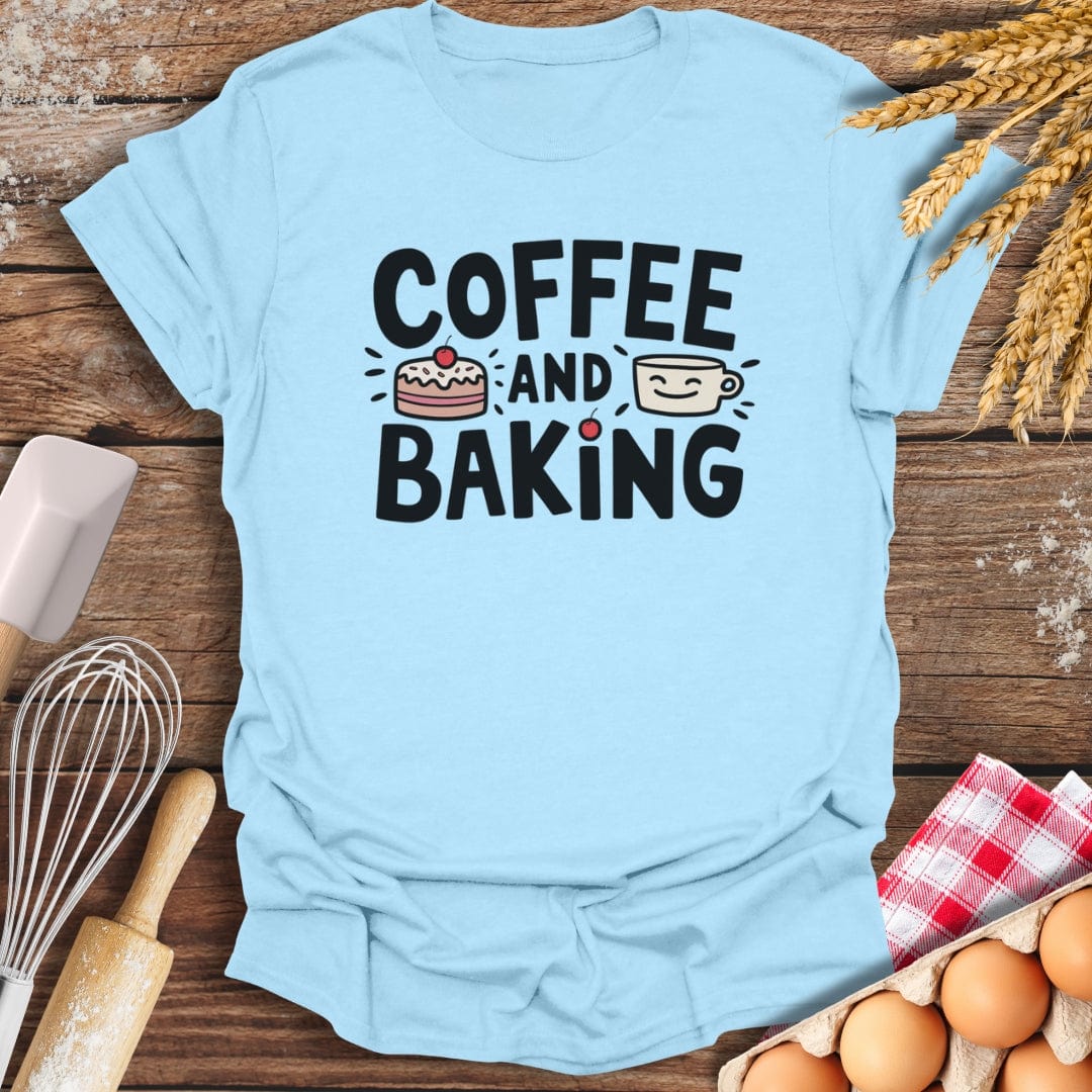 Coffee and Baking T-Shirt Light Blue / S Baking Threads