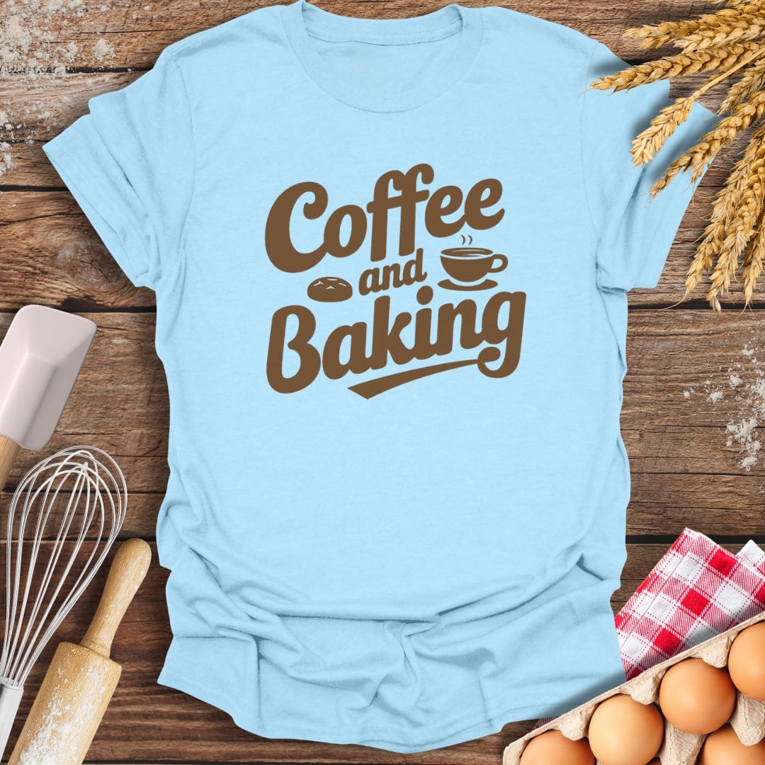 Coffee and Baking T-Shirt Light Blue / S Baking Threads