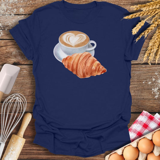 Coffee & Croissant T-Shirt Navy / S Baking Threads