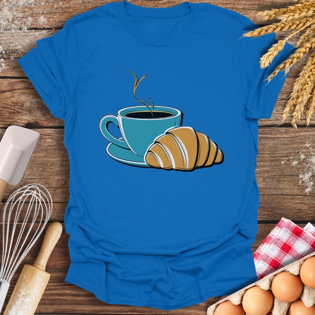 Coffee Croissant T-Shirt Royal / S Baking Threads