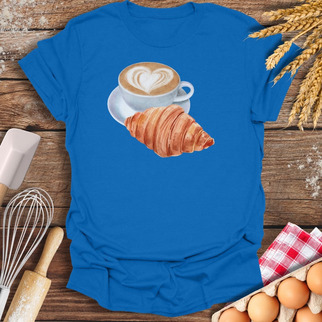Coffee & Croissant T-Shirt Royal / S Baking Threads