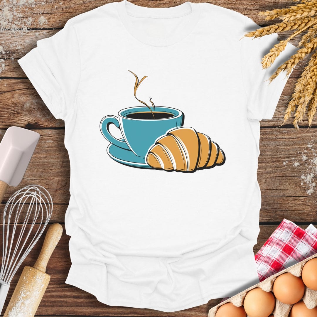 Coffee Croissant T-Shirt White / S Baking Threads