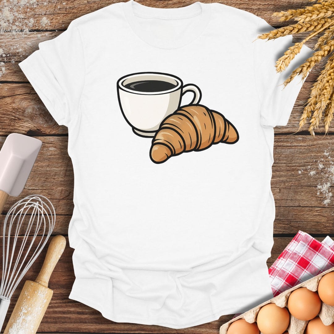 Coffee Croissant T-Shirt White / S Baking Threads