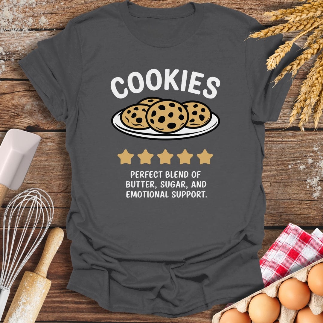 Cookies: 5-Star Review T-Shirt Charcoal / S Baking Threads