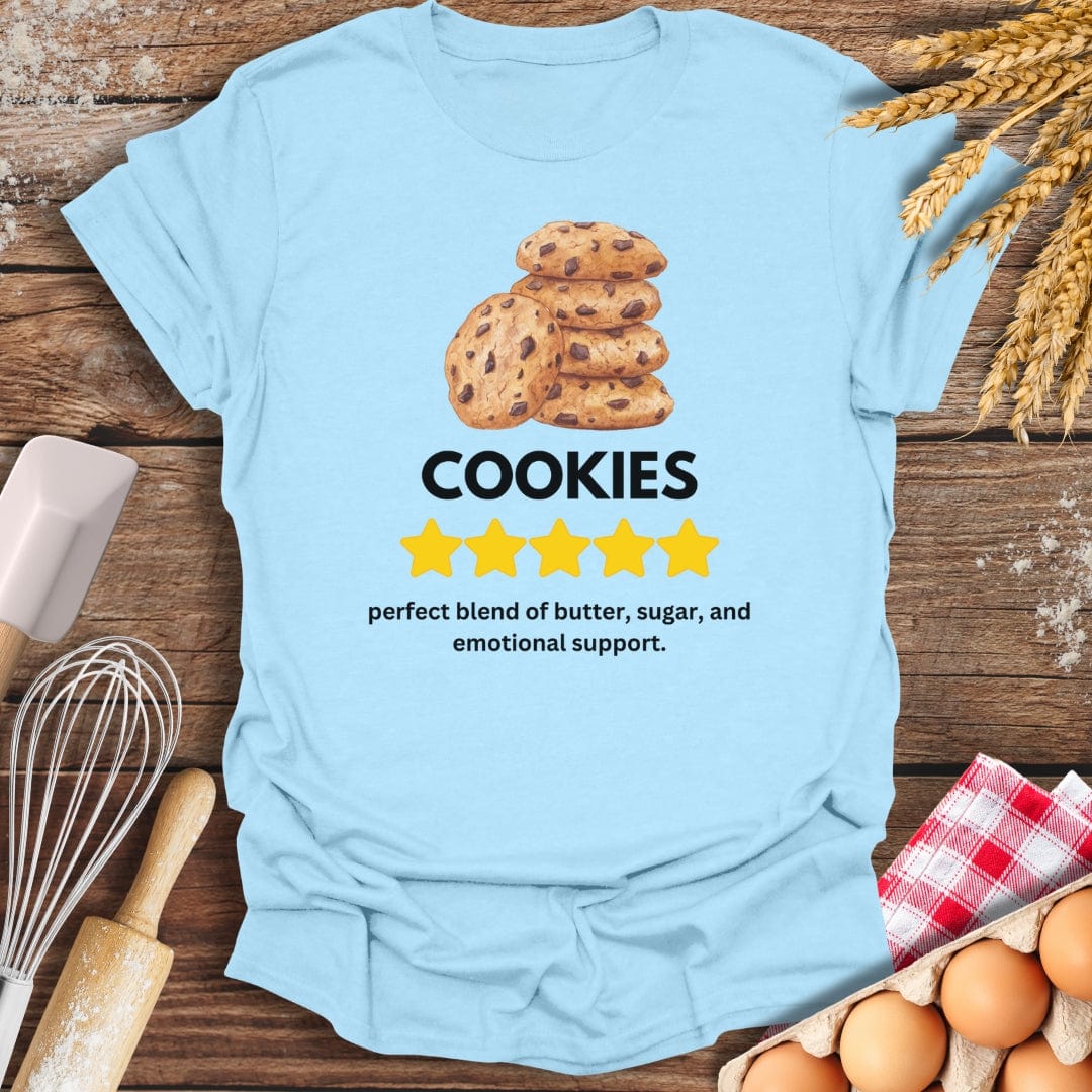 Cookies: 5 Star Review T-Shirt Light Blue / S Baking Threads