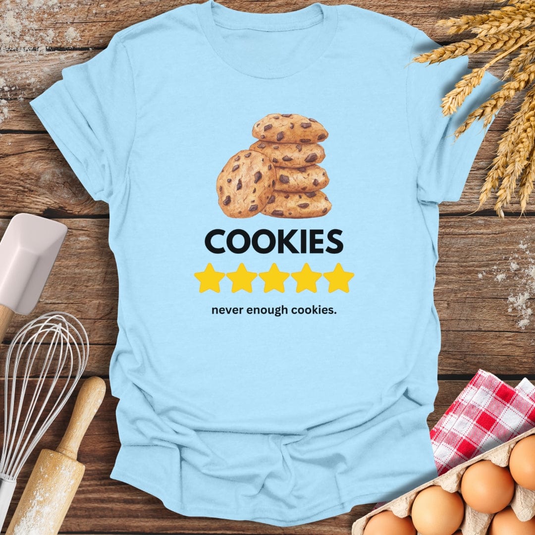 Cookies: 5 Star Review T-Shirt Light Blue / S Baking Threads