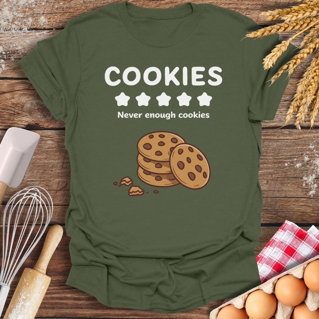 Cookies: 5 Star Review T-Shirt Military Green / S Baking Threads