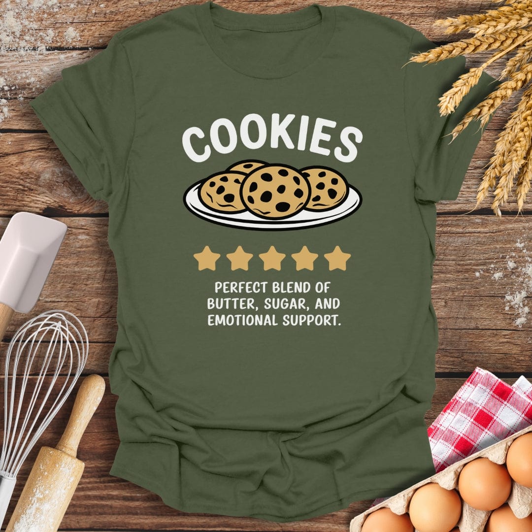 Cookies: 5-Star Review T-Shirt Military Green / S Baking Threads