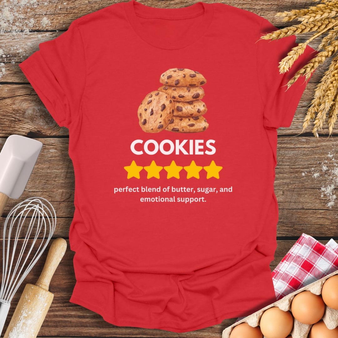 Cookies: 5 Star Review T-Shirt Red / S Baking Threads