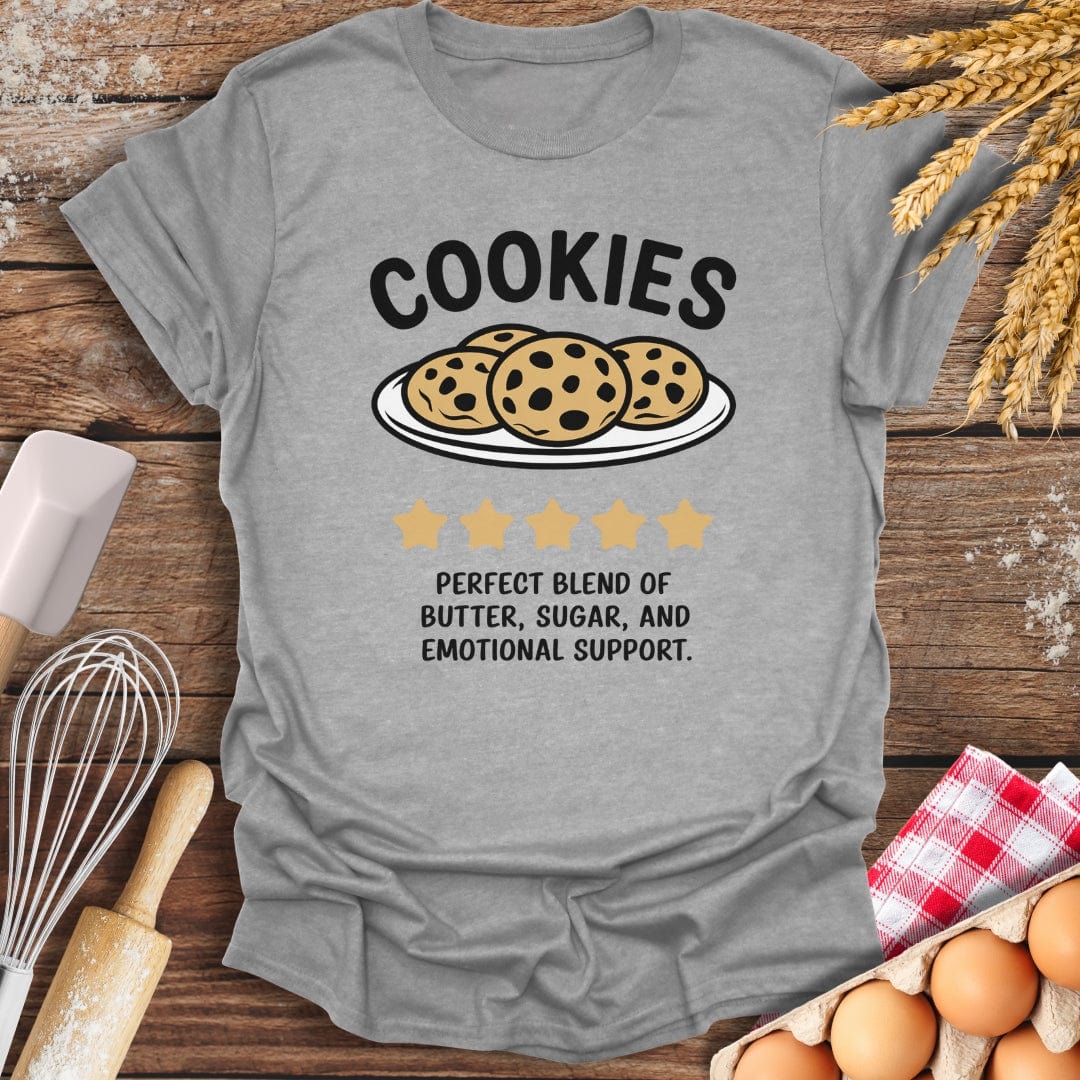 Cookies: 5-Star Review T-Shirt Sport Grey / S Baking Threads