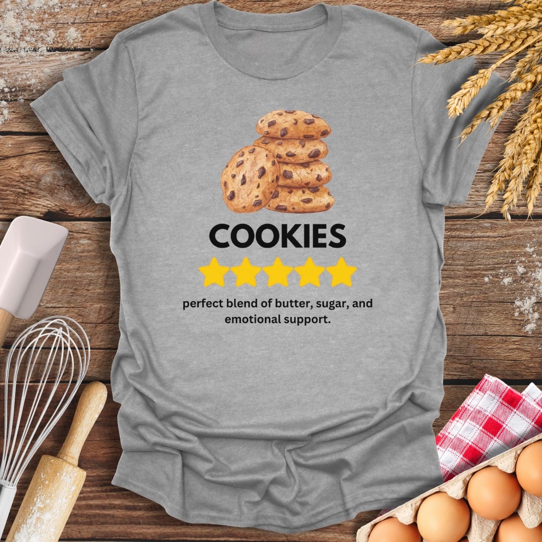 Cookies: 5 Star Review T-Shirt Sport Grey / S Baking Threads