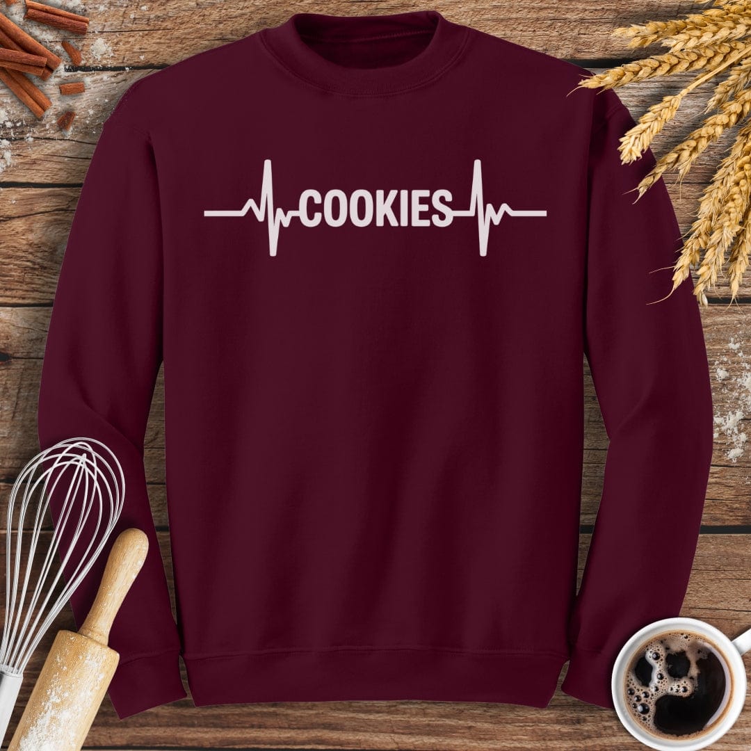 Cookies EKG Sweatshirt Baking Threads