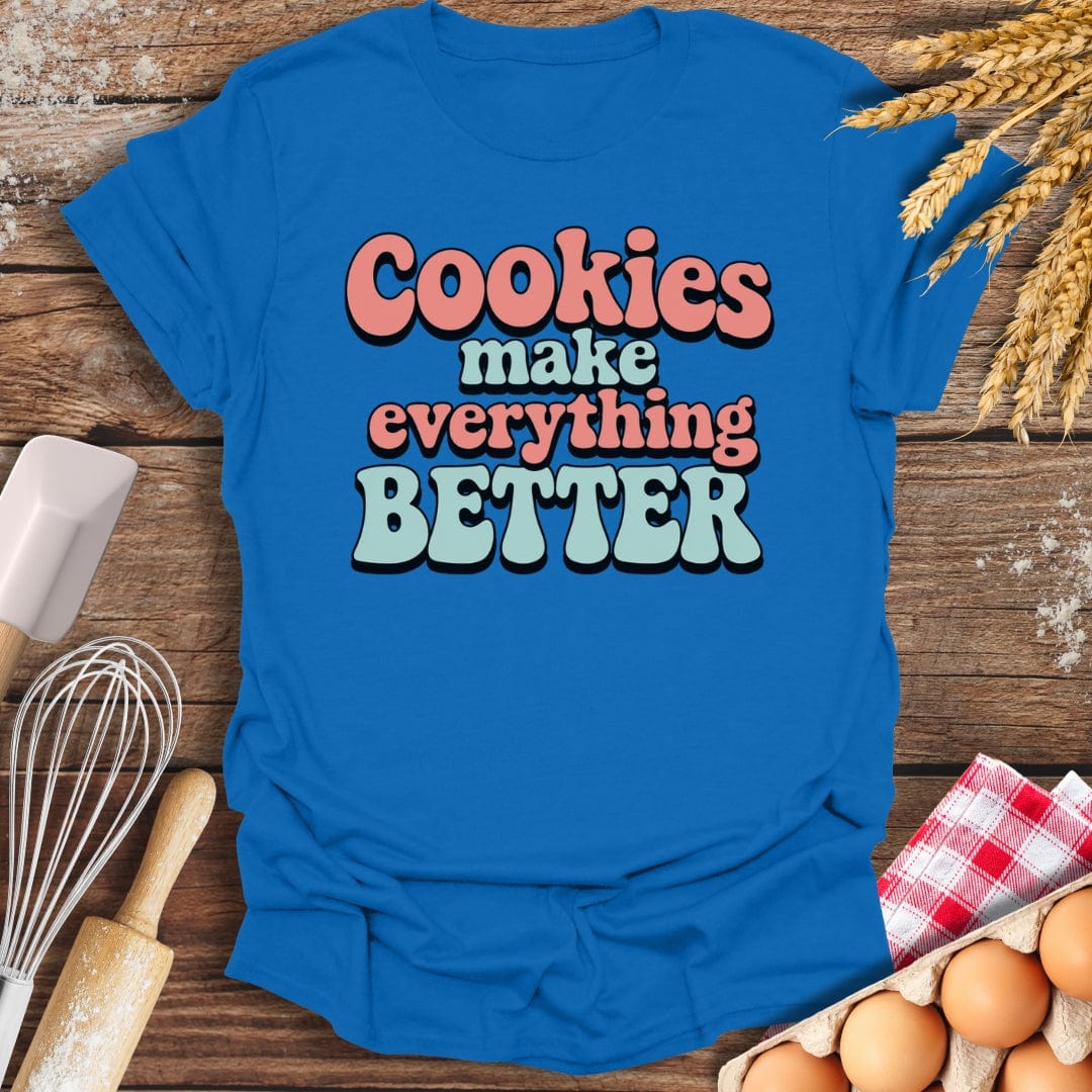 Cookies Make Everything Better Retro T-Shirt Royal / S Baking Threads