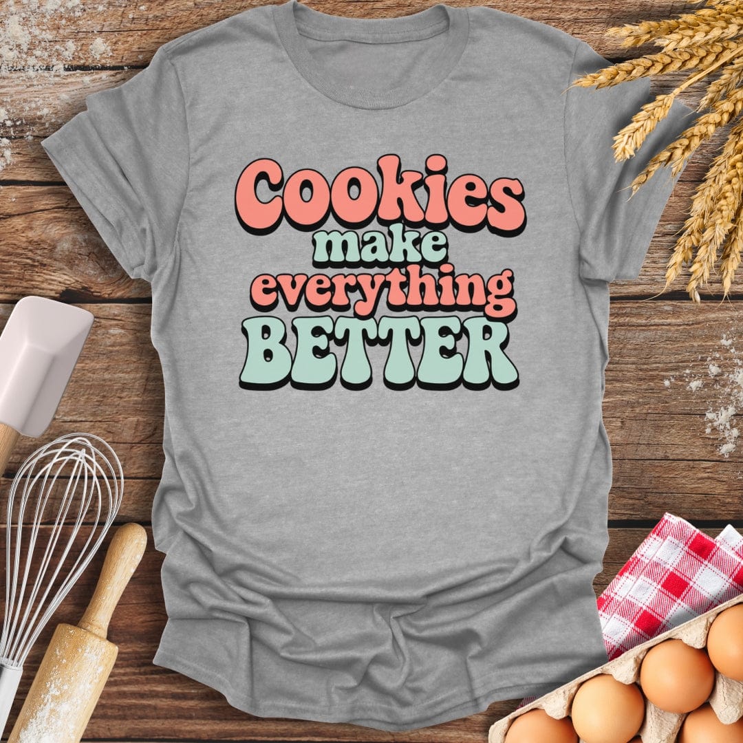 Cookies Make Everything Better Retro T-Shirt Sport Grey / S Baking Threads