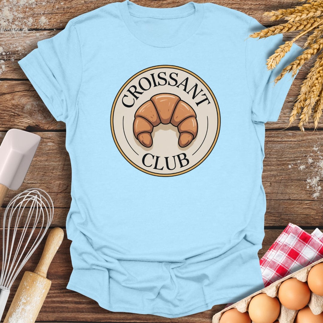 Croissant Club T-Shirt Light Blue / S Baking Threads