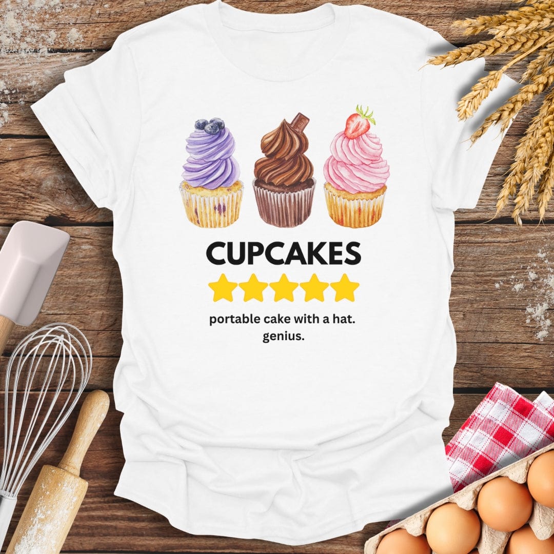 Cupcakes: 5 Star Review T-Shirt White / S Baking Threads