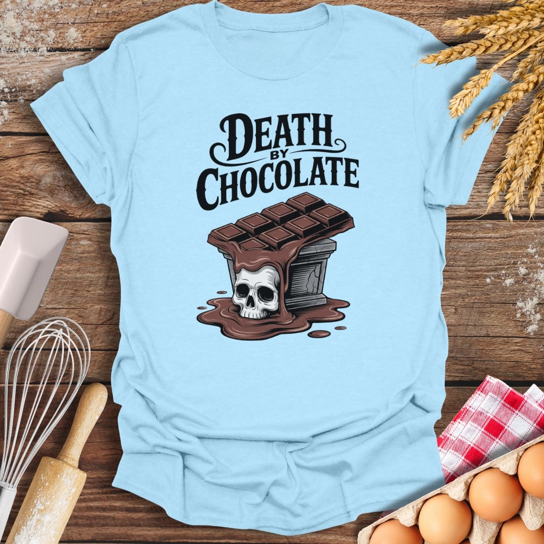 Death By Chocolate T-Shirt Light Blue / S Baking Threads