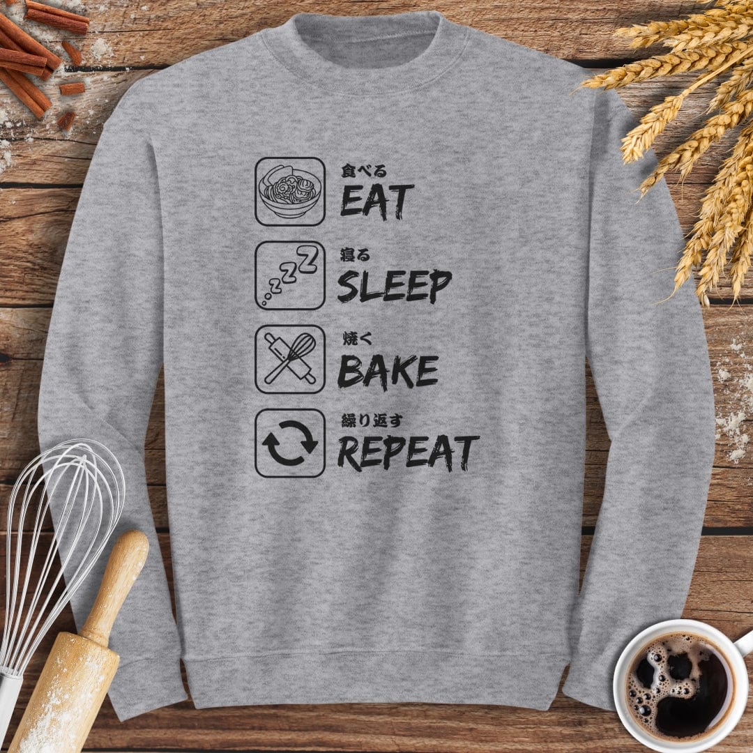 Eat Sleep Bake Repeat Sweatshirt Baking Threads