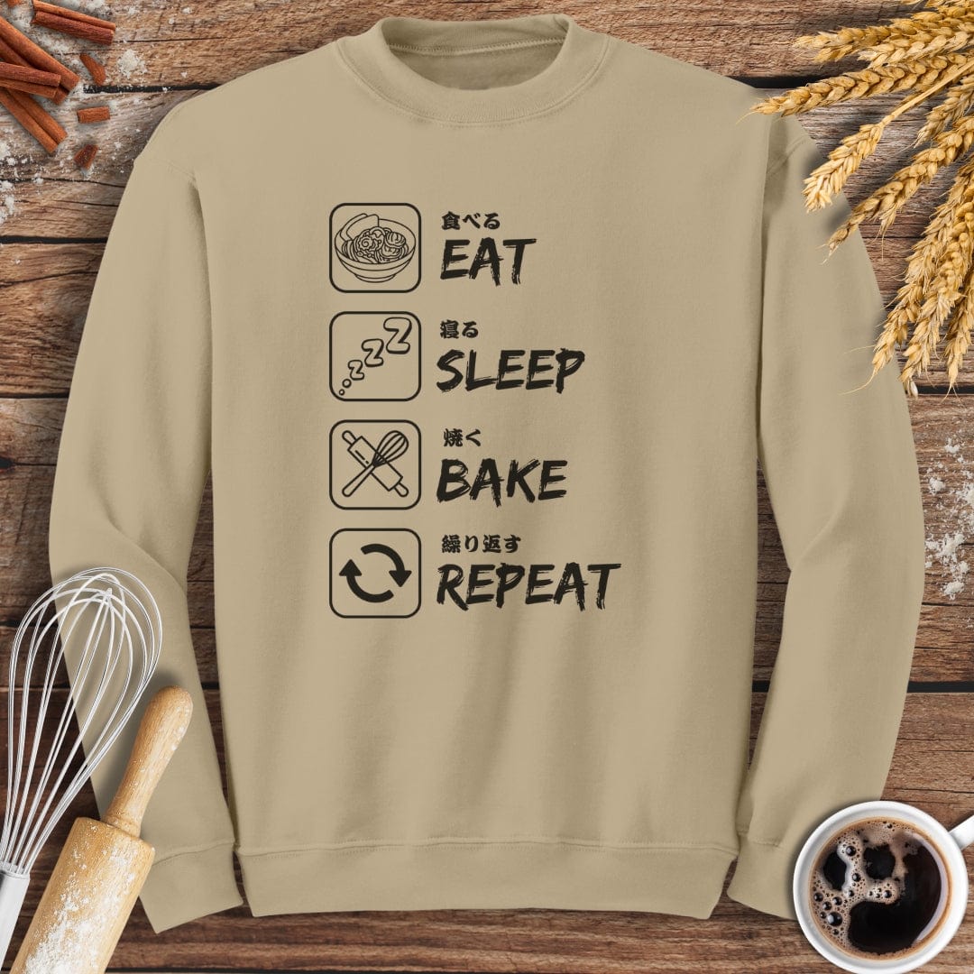 Eat Sleep Bake Repeat Sweatshirt Baking Threads