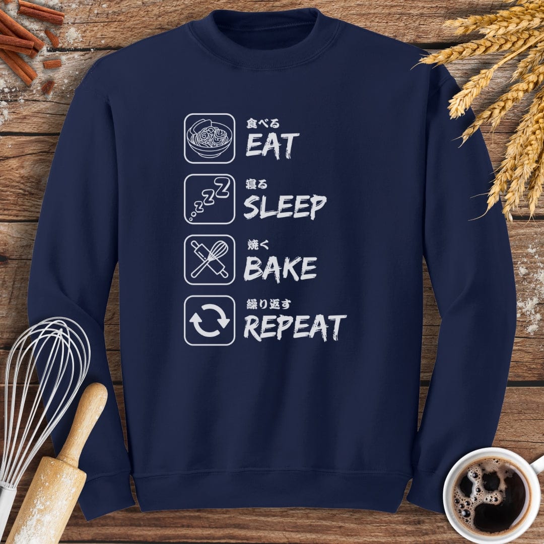 Eat Sleep Bake Repeat Sweatshirt Baking Threads