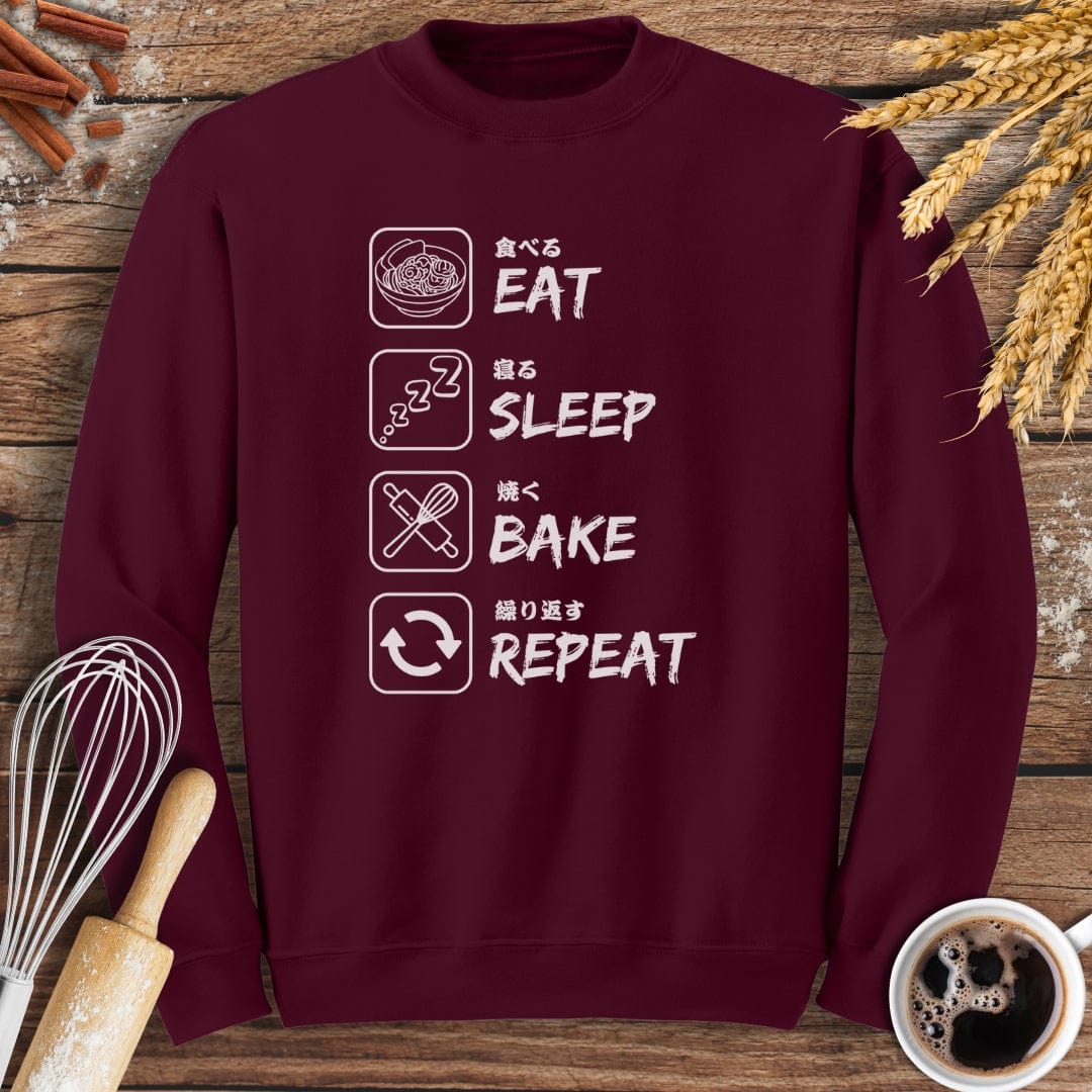 Eat Sleep Bake Repeat Sweatshirt Baking Threads