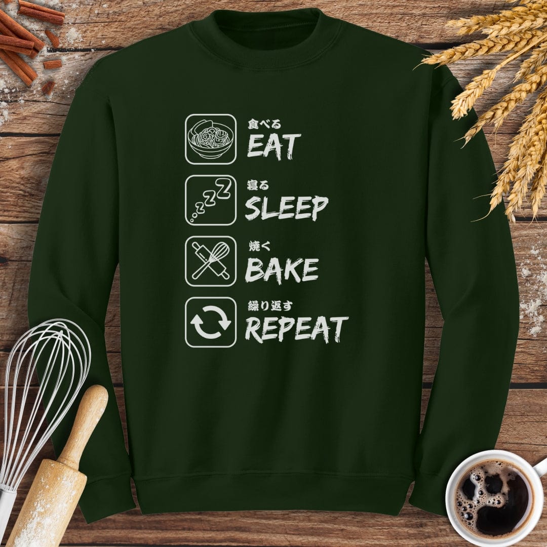 Eat Sleep Bake Repeat Sweatshirt Baking Threads