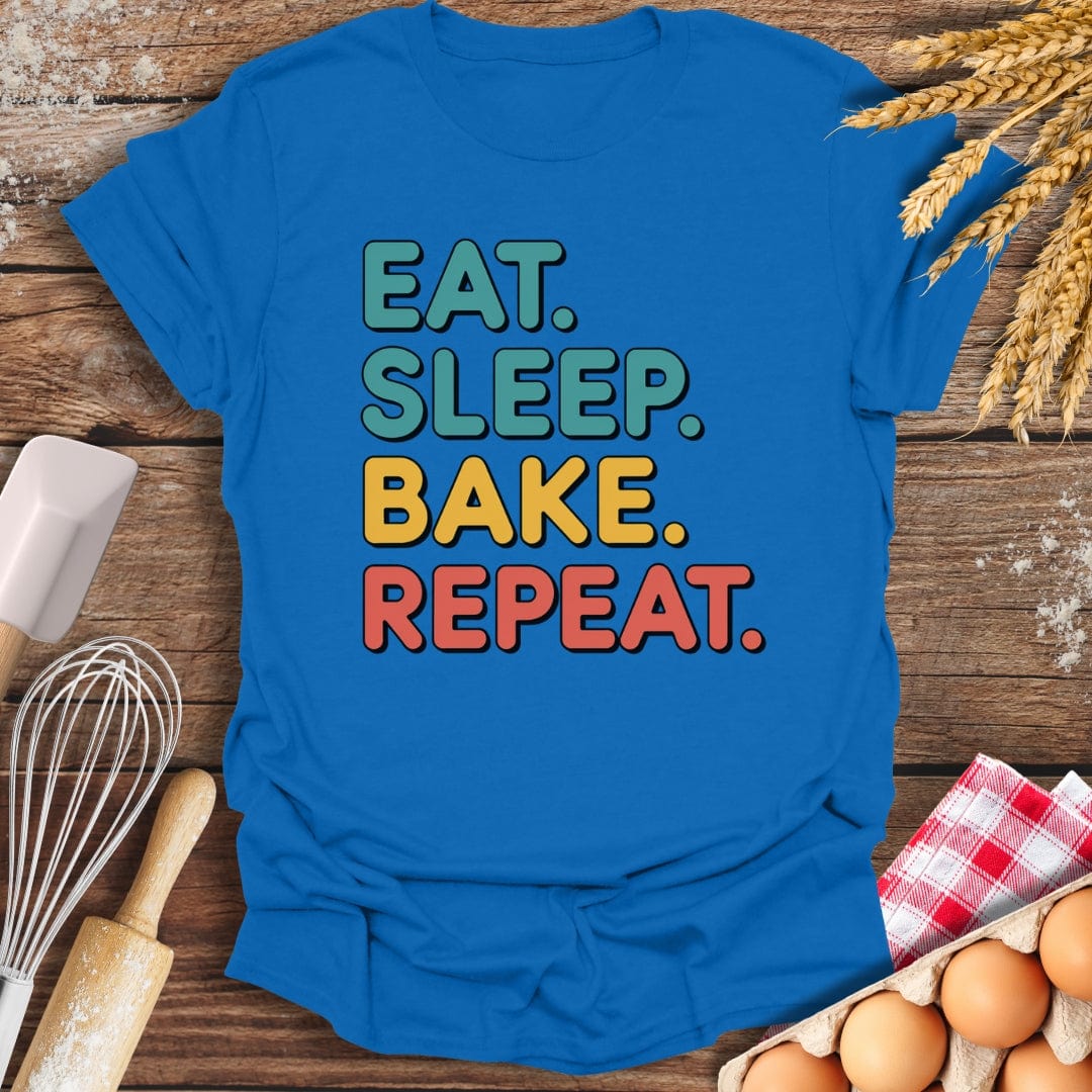 Eat. Sleep. Bake. Repeat. T-Shirt Royal / S Baking Threads