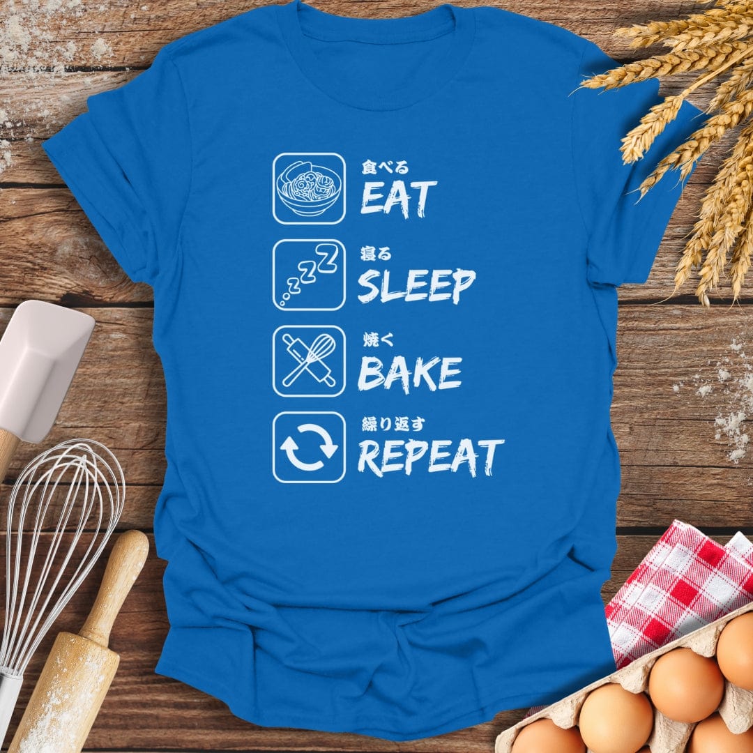 Eat Sleep Bake Repeat T-Shirt Royal / S Baking Threads