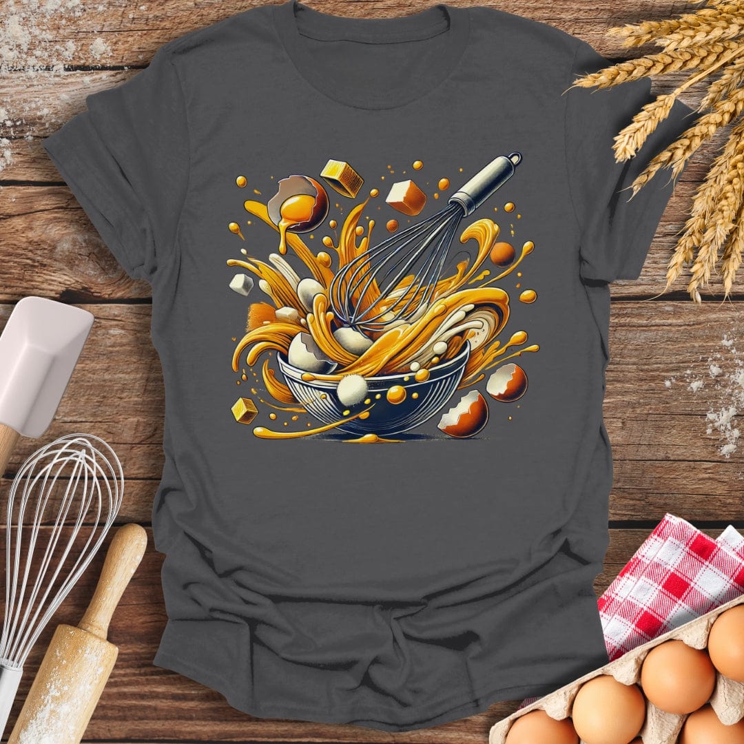 Egg Whisking Frenzy T-Shirt Charcoal / S Baking Threads