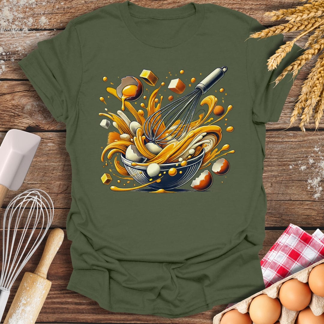 Egg Whisking Frenzy T-Shirt Military Green / S Baking Threads