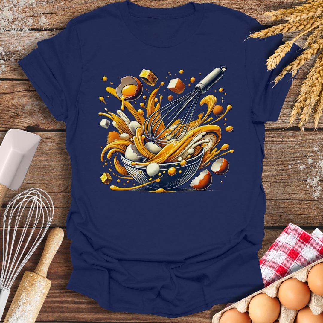 Egg Whisking Frenzy T-Shirt Navy / S Baking Threads
