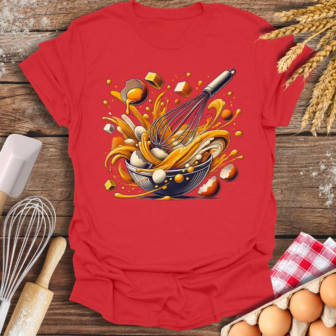 Egg Whisking Frenzy T-Shirt Red / S Baking Threads